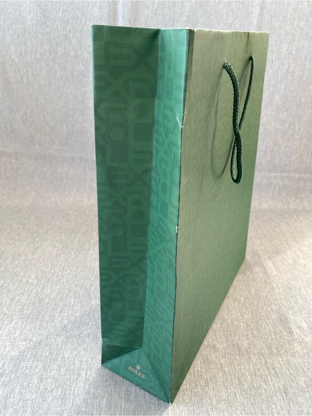 Authentic Rolex | Green Monogram Logo Pattern Shopping Bag Gift Storage Large - Picture 3 of 16